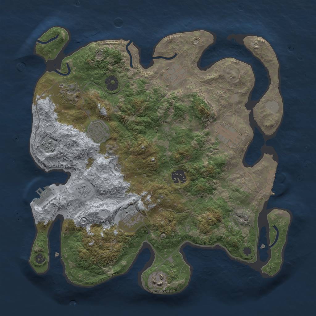 Rust Map: Procedural Map, Size: 3300, Seed: 1778744198, 17 Monuments