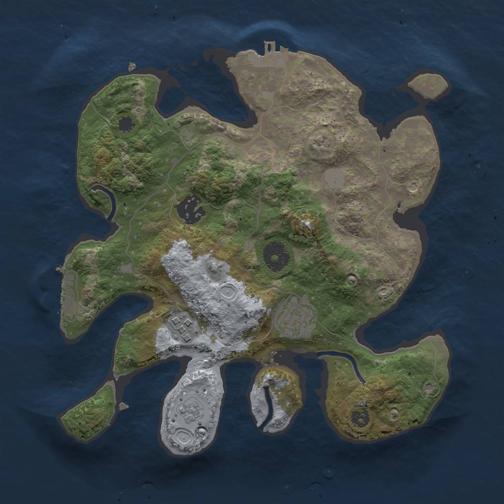 Rust Map: Procedural Map, Size: 2750, Seed: 3574, 11 Monuments
