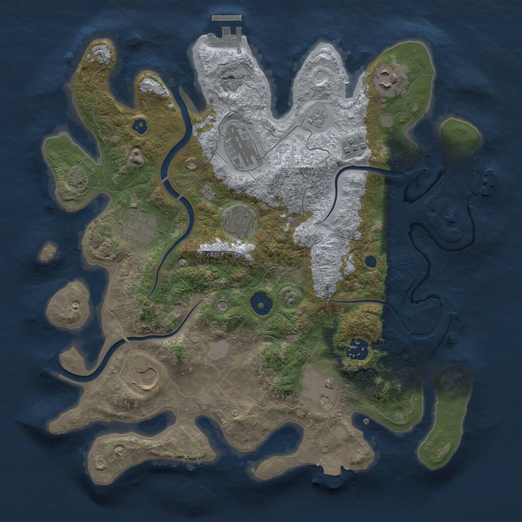 Rust Map: Procedural Map, Size: 3500, Seed: 10487314, 14 Monuments
