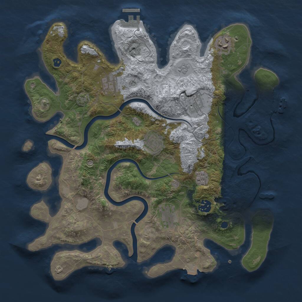 Rust Map: Procedural Map, Size: 3500, Seed: 10487314, 13 Monuments