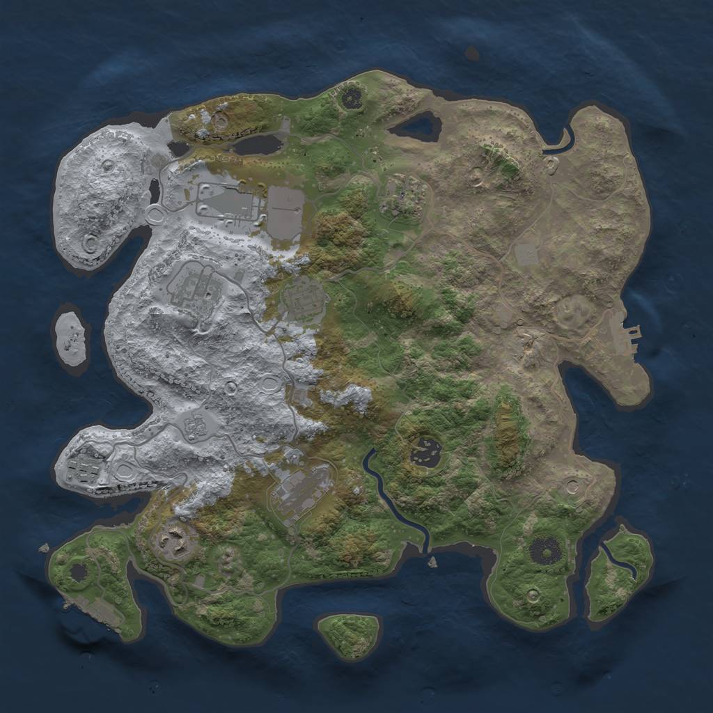 Rust Map: Procedural Map, Size: 3500, Seed: 1472117552, 17 Monuments