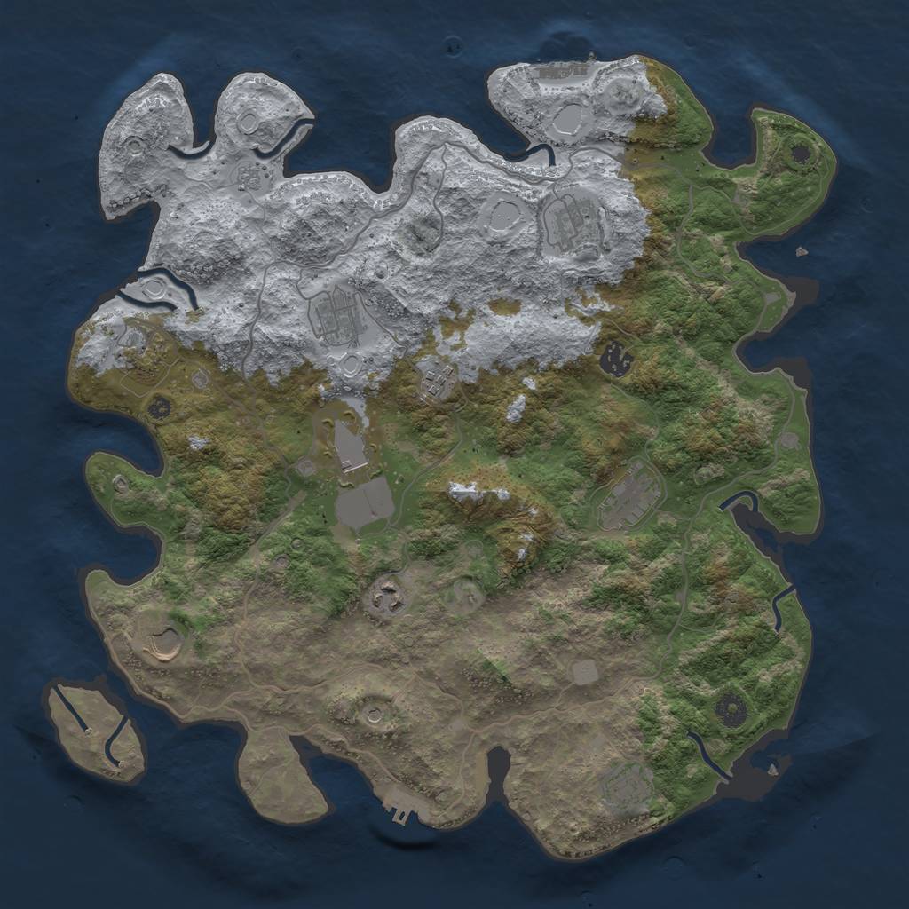 Rust Map: Procedural Map, Size: 4113, Seed: 98237928, 19 Monuments
