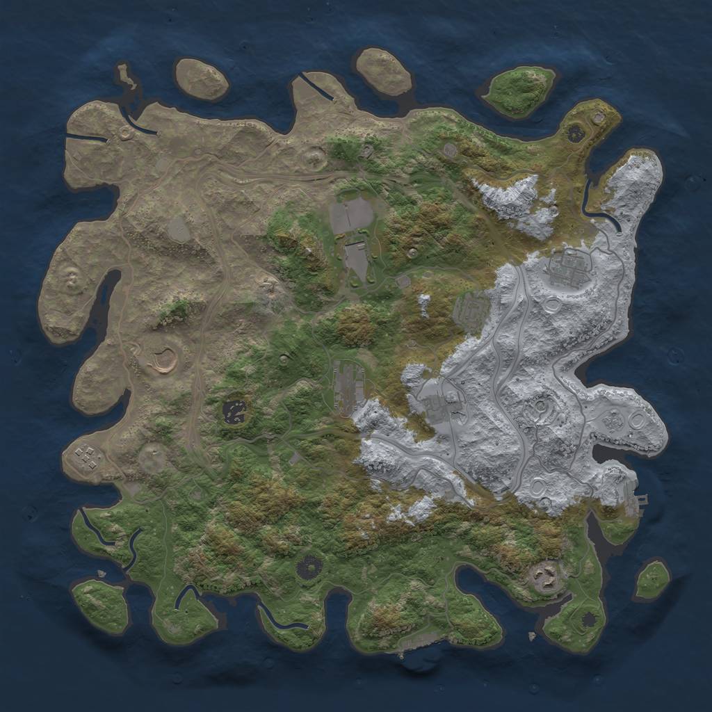Rust Map: Procedural Map, Size: 4250, Seed: 1560479068, 18 Monuments