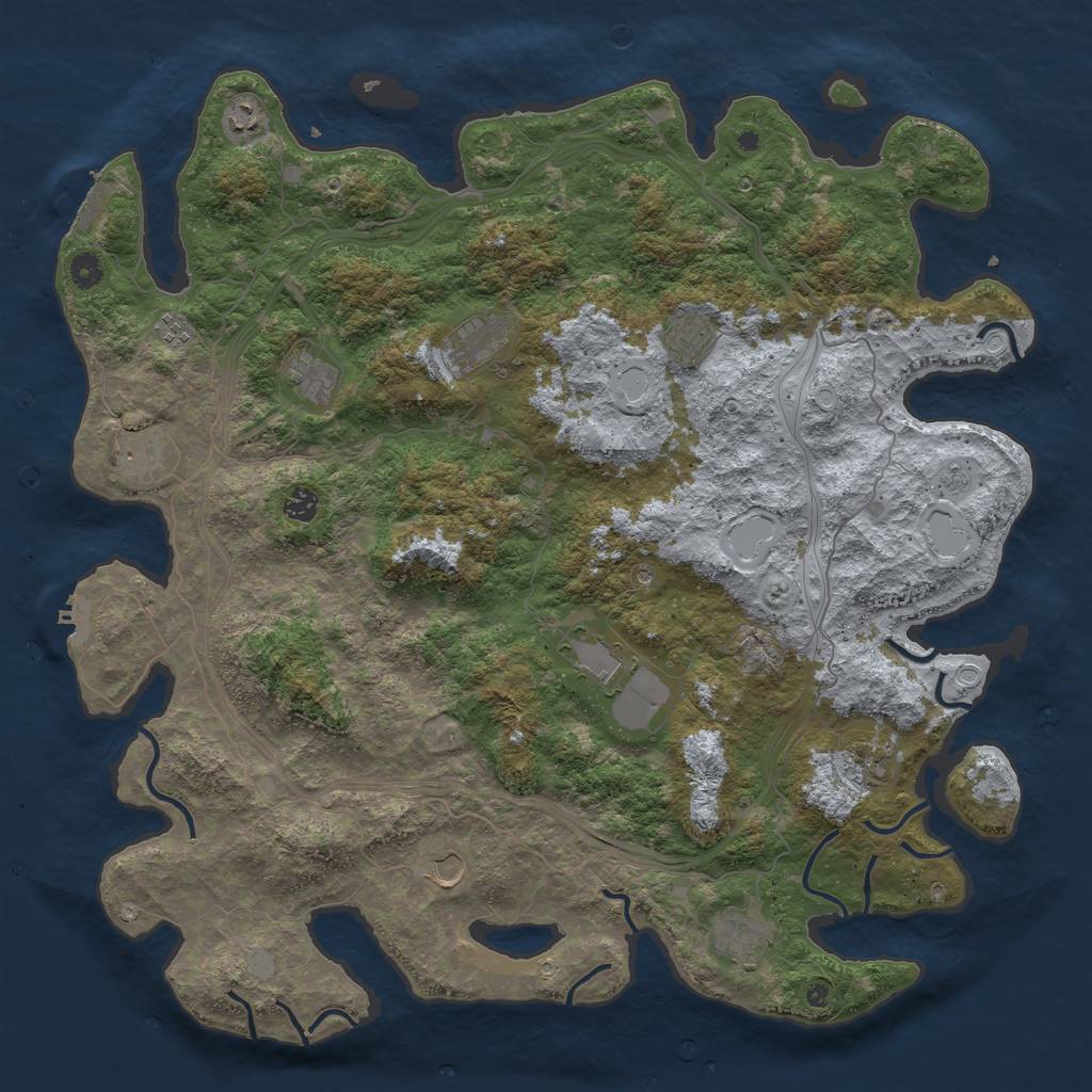 Rust Map: Procedural Map, Size: 4800, Seed: 1607375738, 20 Monuments