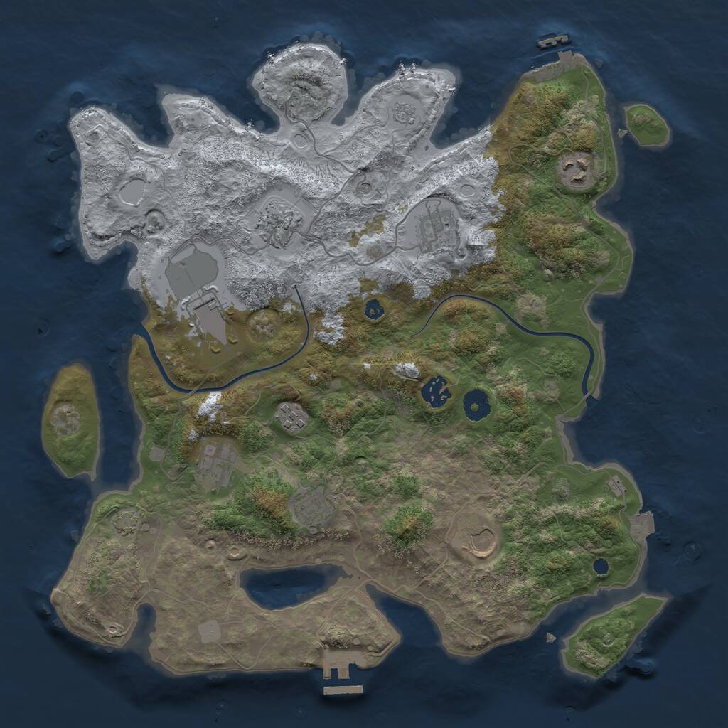 Rust Map: Procedural Map, Size: 3750, Seed: 850000, 15 Monuments