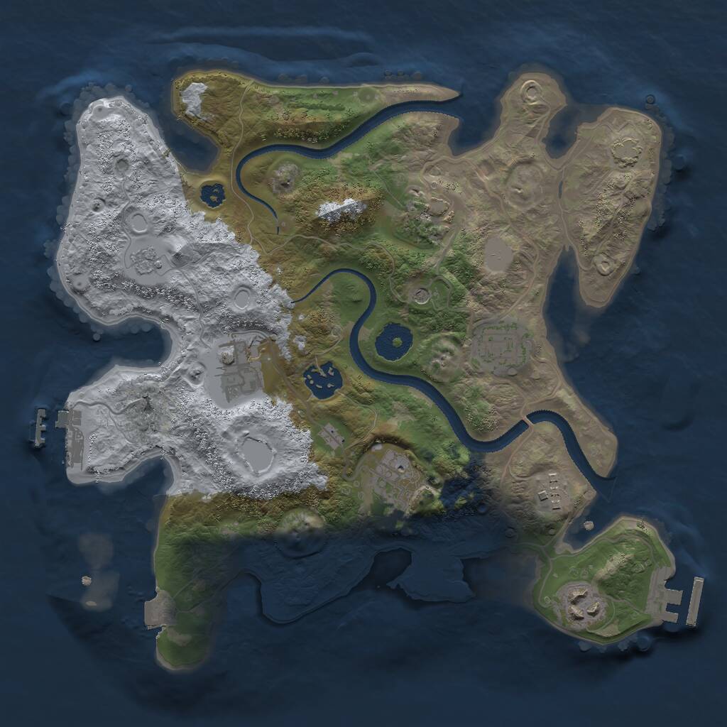 Rust Map: Procedural Map, Size: 3000, Seed: 36224, 13 Monuments