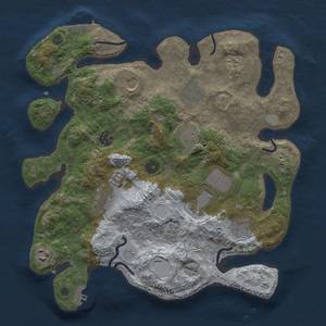 Thumbnail Rust Map: Procedural Map, Size: 3500, Seed: 28711844, 19 Monuments