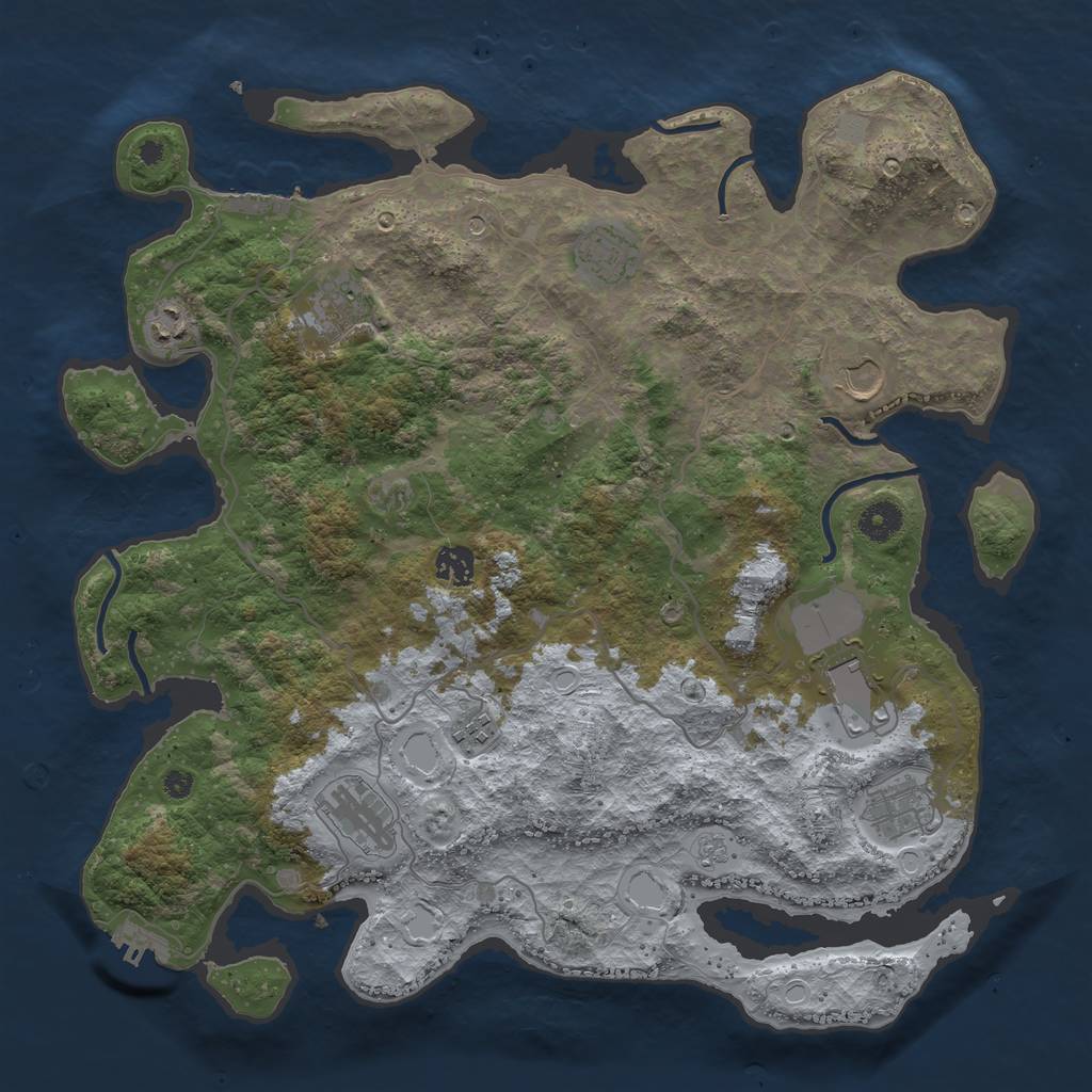 Rust Map: Procedural Map, Size: 4000, Seed: 17338, 18 Monuments