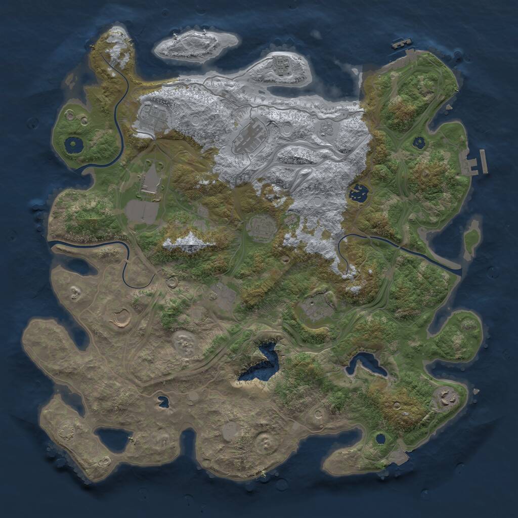 Rust Map: Procedural Map, Size: 4250, Seed: 1980166297, 16 Monuments