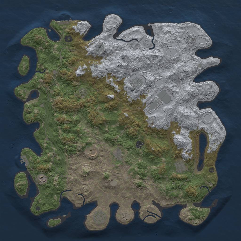 Rust Map: Procedural Map, Size: 4700, Seed: 91563, 18 Monuments