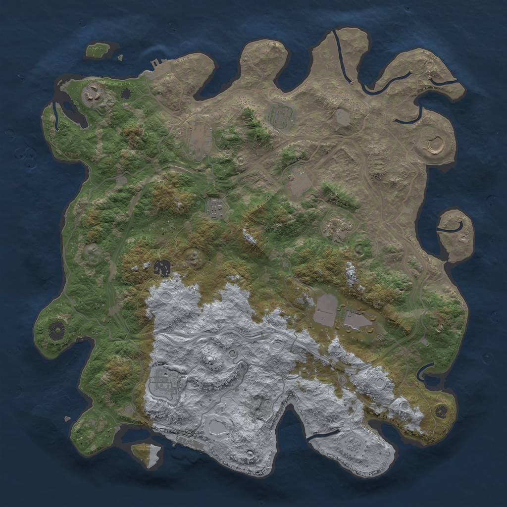 Rust Map: Procedural Map, Size: 4250, Seed: 98972127, 19 Monuments