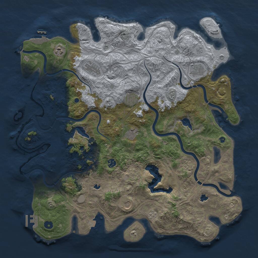 Rust Map: Procedural Map, Size: 4500, Seed: 1805894779, 14 Monuments