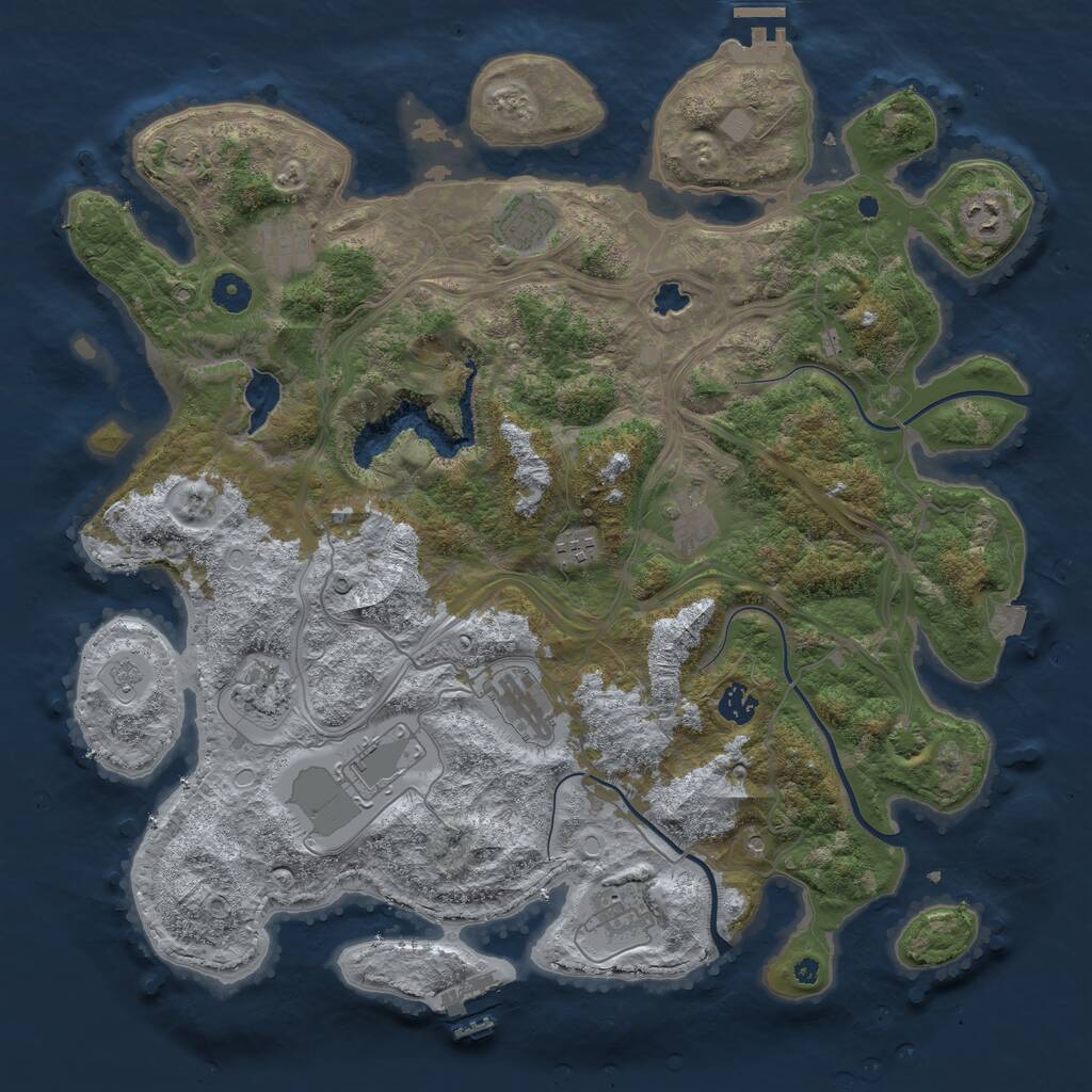 Rust Map: Procedural Map, Size: 4250, Seed: 1477408900, 16 Monuments
