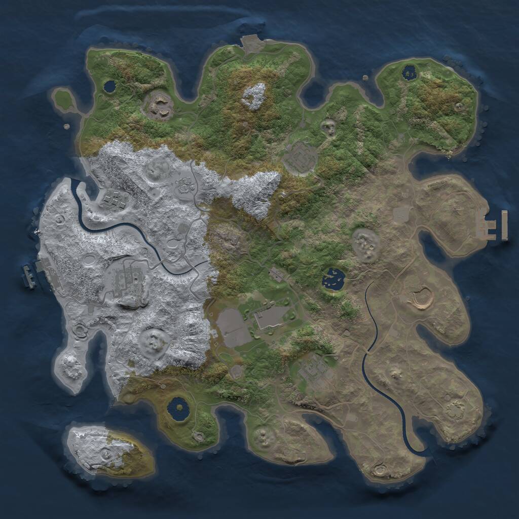 Rust Map: Procedural Map, Size: 3500, Seed: 20221111, 13 Monuments