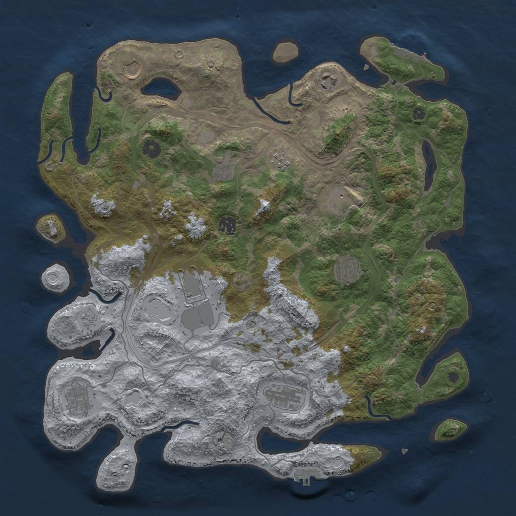 Rust Map: Procedural Map, Size: 4250, Seed: 111122, 19 Monuments