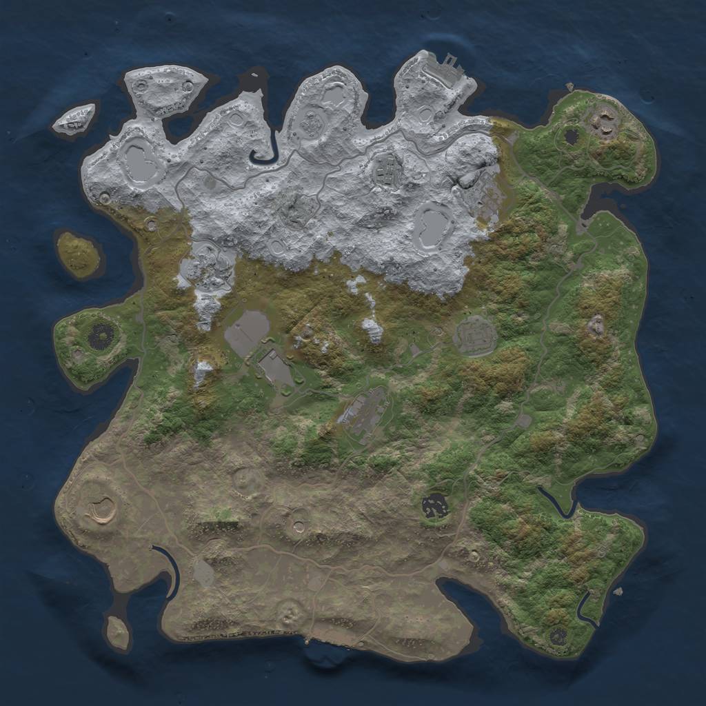 Rust Map: Procedural Map, Size: 4000, Seed: 14456, 18 Monuments