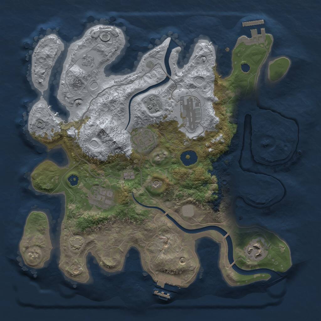 Rust Map: Procedural Map, Size: 3000, Seed: 1517896564, 11 Monuments