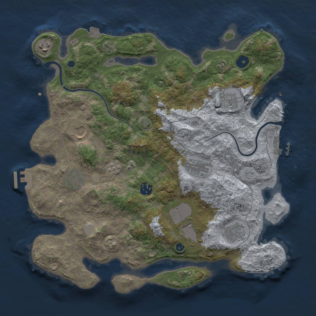 Rust Map: Procedural Map, Size: 3800, Seed: 1538685242, 15 Monuments