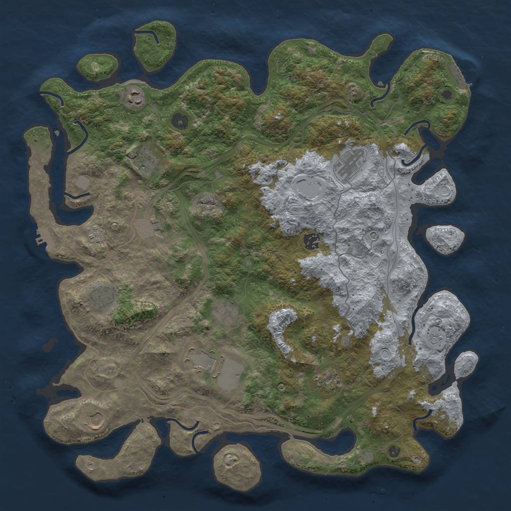 Rust Map: Procedural Map, Size: 4500, Seed: 1008453, 20 Monuments