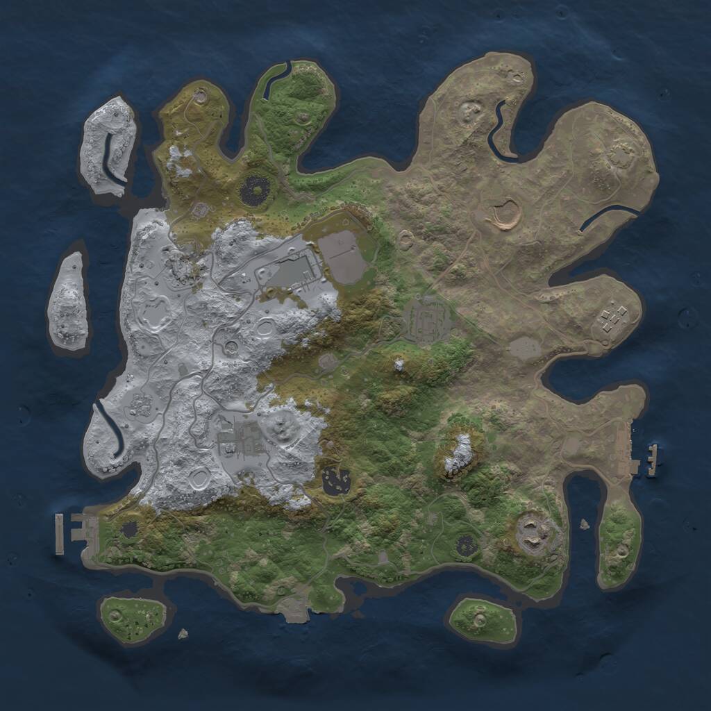 Rust Map: Procedural Map, Size: 3500, Seed: 724175956, 14 Monuments