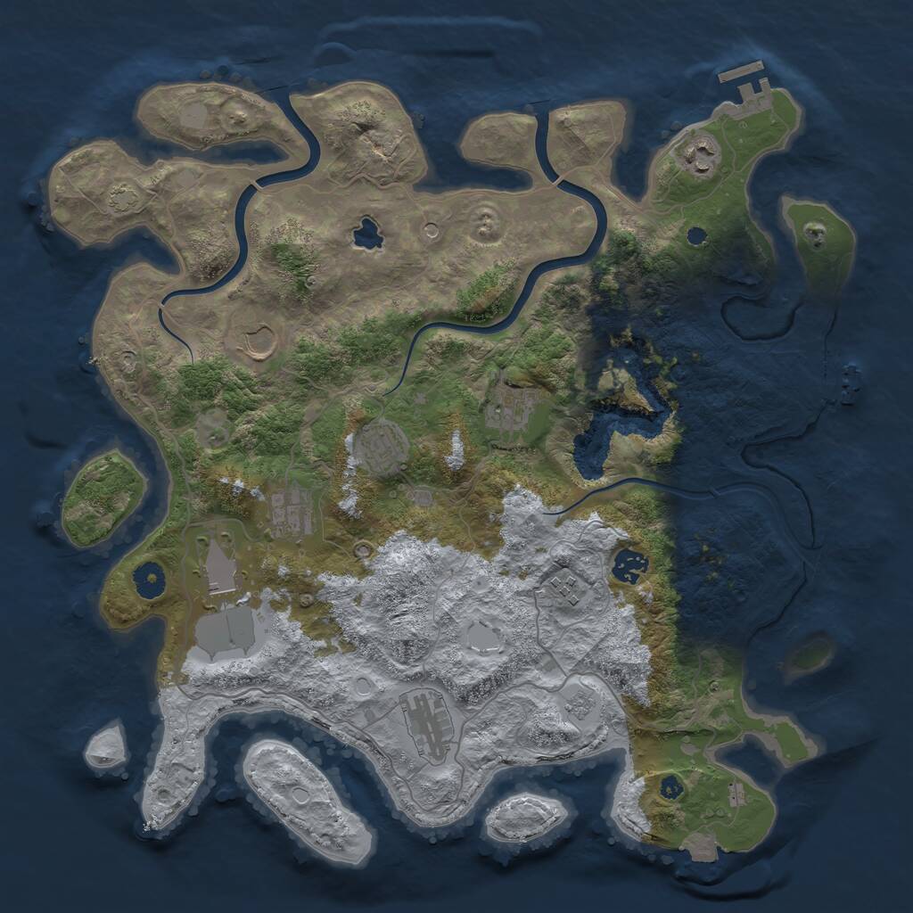 Rust Map: Procedural Map, Size: 4000, Seed: 2058915535, 15 Monuments