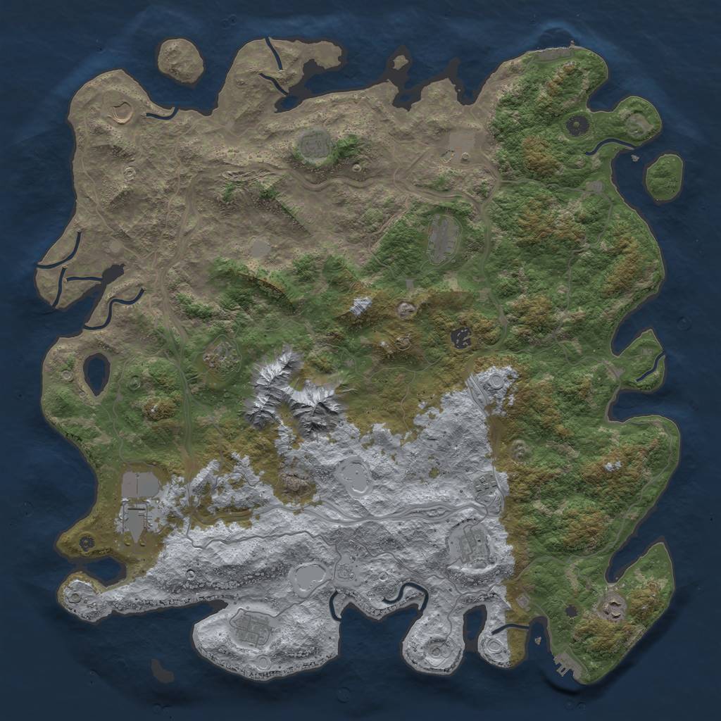 Rust Map: Procedural Map, Size: 5000, Seed: 3245, 20 Monuments
