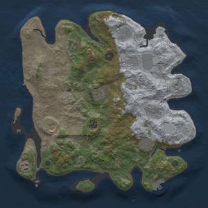 Thumbnail Rust Map: Procedural Map, Size: 3500, Seed: 422331744, 19 Monuments