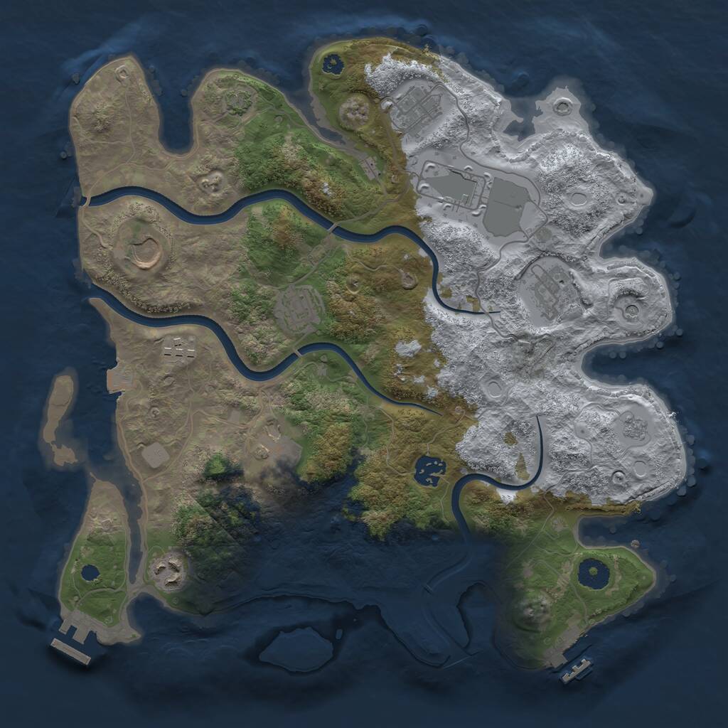 Rust Map: Procedural Map, Size: 3500, Seed: 422331744, 15 Monuments