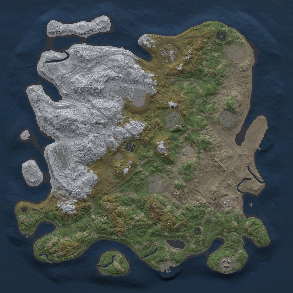Rust Map: Procedural Map, Size: 4250, Seed: 192667096, 19 Monuments