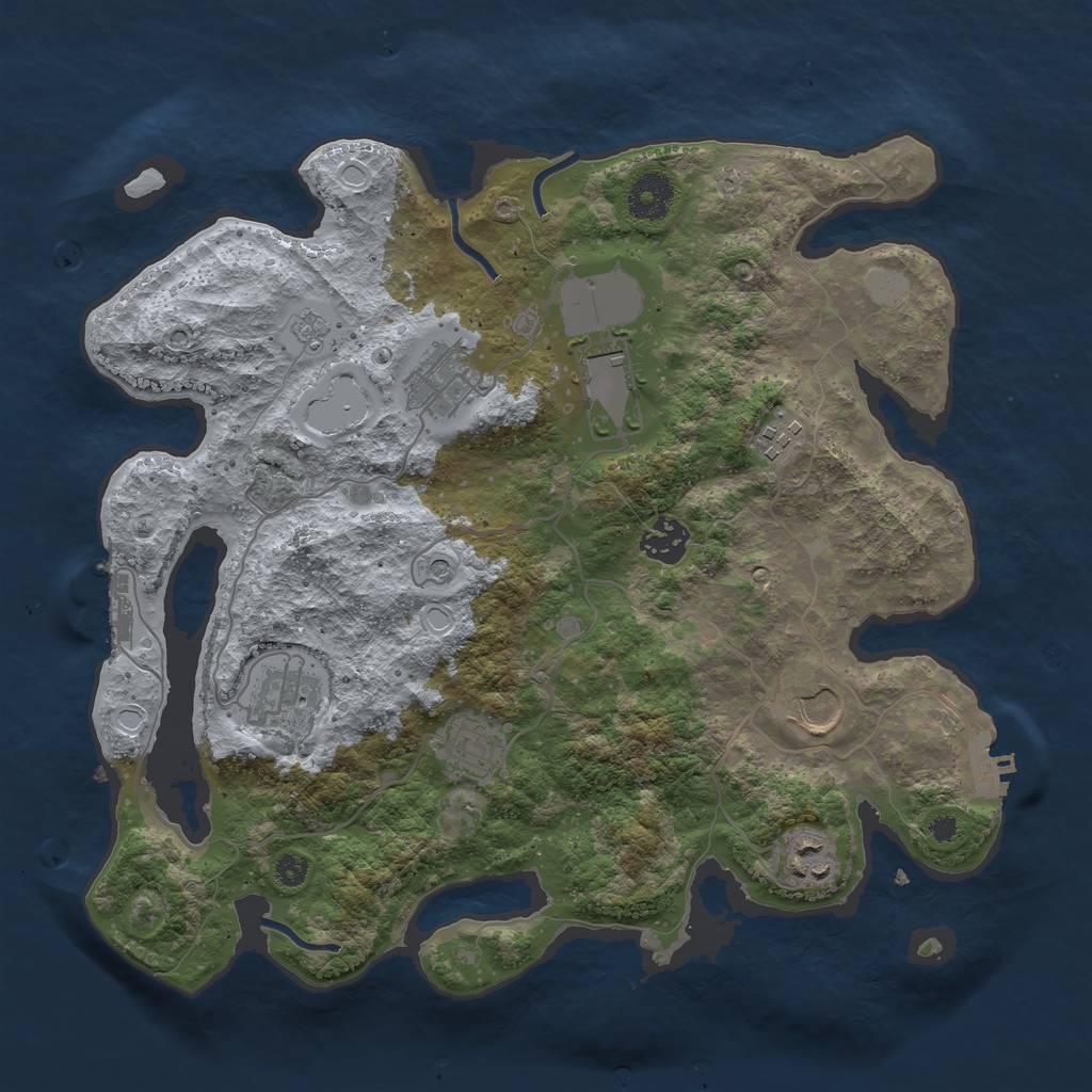 Rust Map: Procedural Map, Size: 3500, Seed: 39604482, 17 Monuments