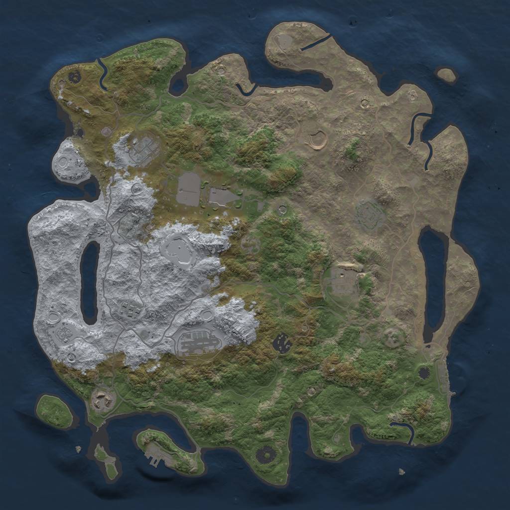 Rust Map: Procedural Map, Size: 4000, Seed: 199012290, 18 Monuments