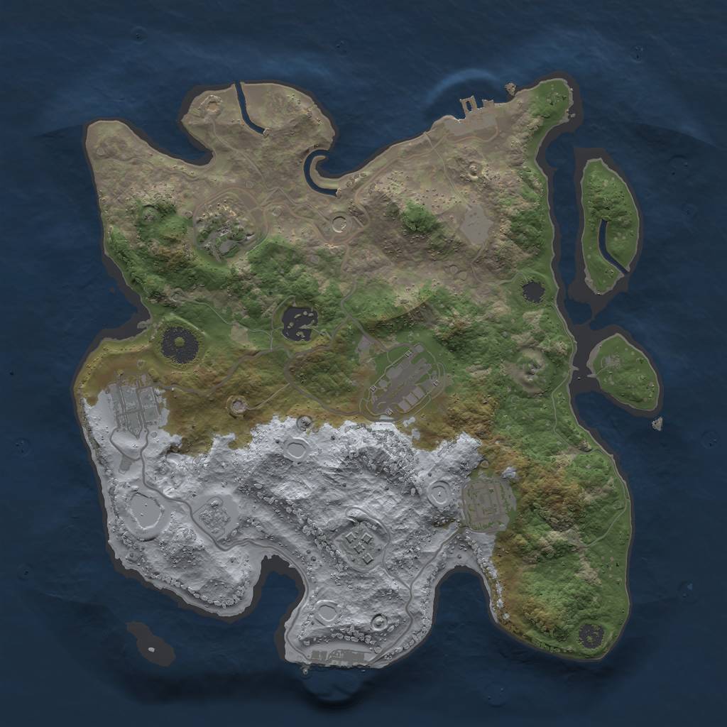 Rust Map: Procedural Map, Size: 3000, Seed: 26273528, 15 Monuments