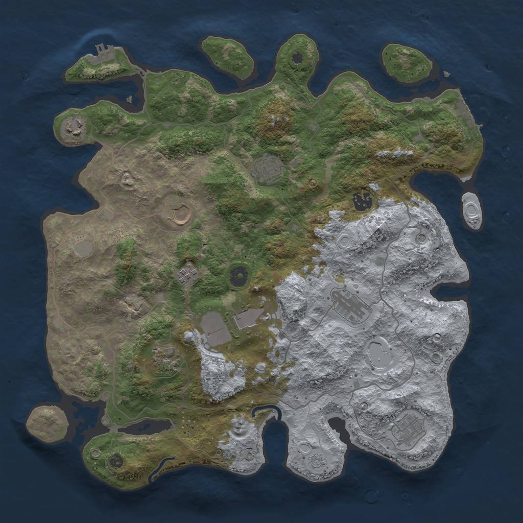 Rust Map: Procedural Map, Size: 4000, Seed: 65282, 18 Monuments