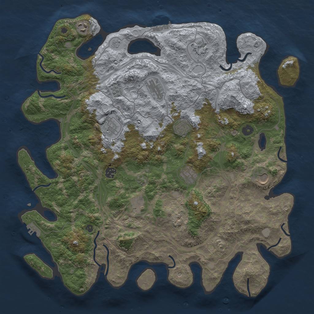 Rust Map: Procedural Map, Size: 4300, Seed: 123532532, 19 Monuments