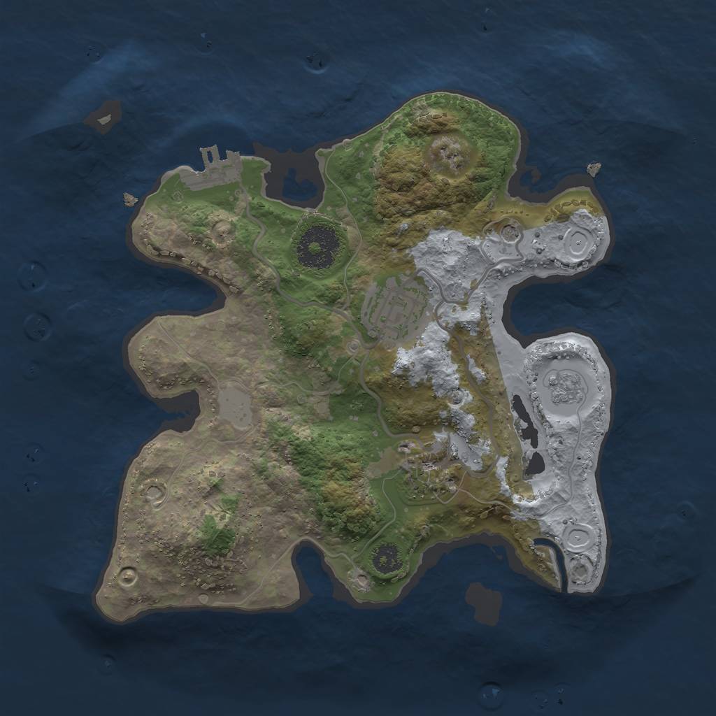 Rust Map: Procedural Map, Size: 2500, Seed: 1271989177, 10 Monuments