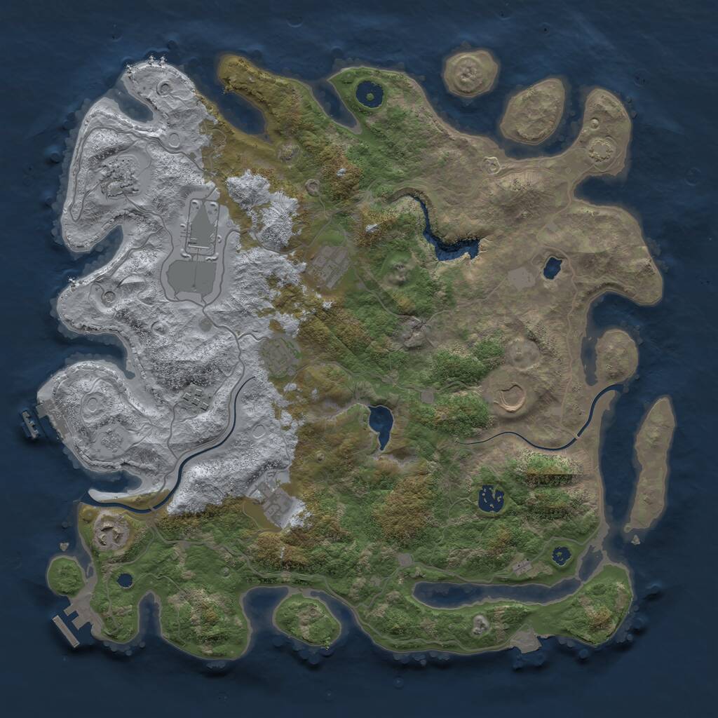 Rust Map: Procedural Map, Size: 4000, Seed: 869758019, 15 Monuments