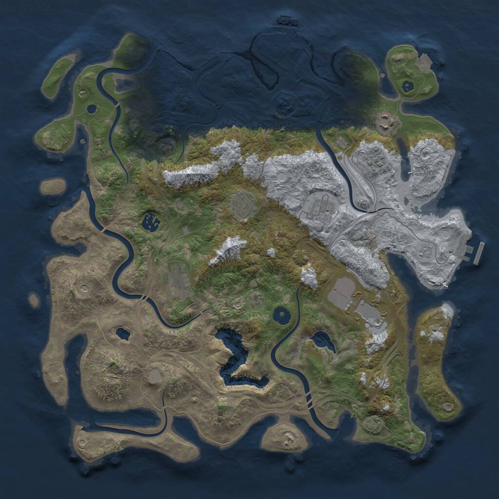 Rust Map: Procedural Map, Size: 4250, Seed: 926121140, 13 Monuments
