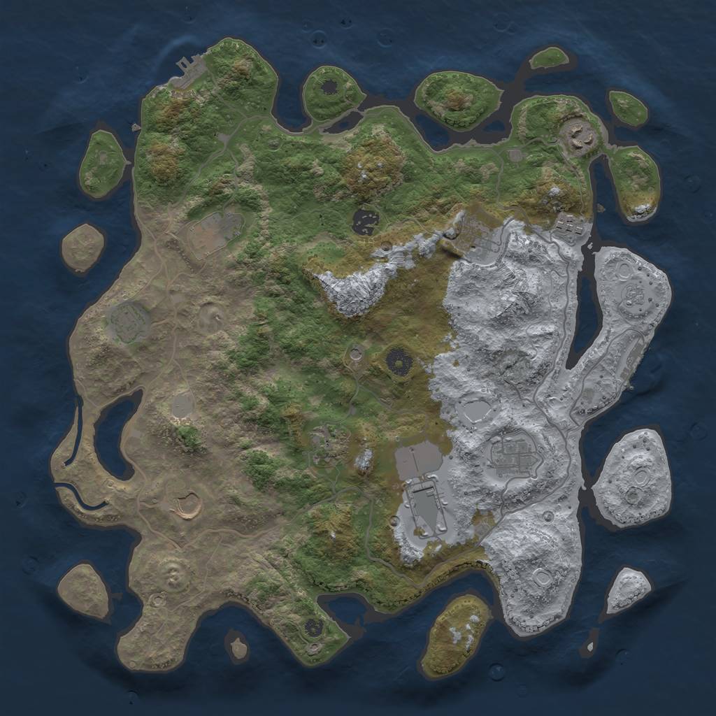 Rust Map: Procedural Map, Size: 4000, Seed: 1585602051, 19 Monuments