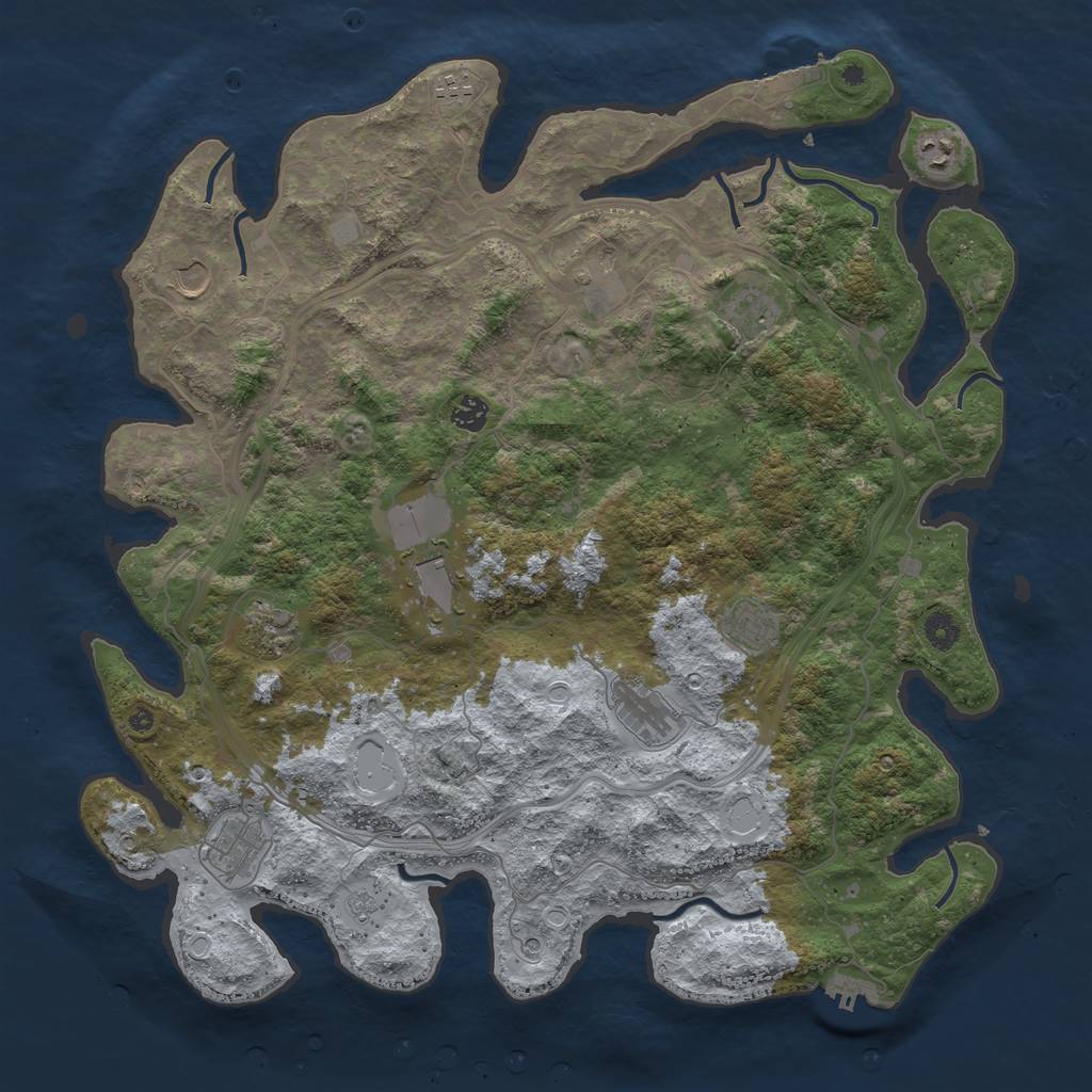 Rust Map: Procedural Map, Size: 4500, Seed: 1819875794, 20 Monuments