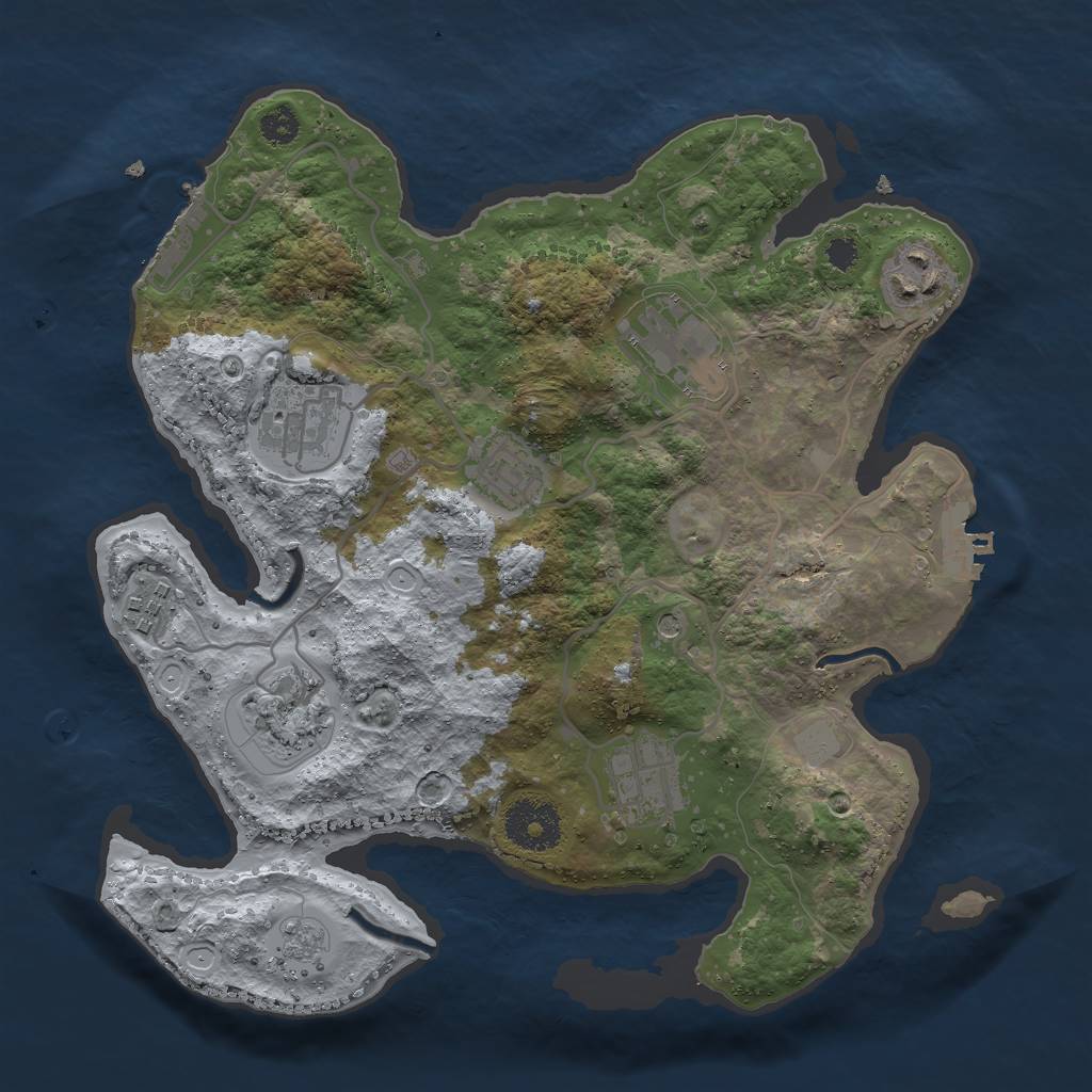 Rust Map: Procedural Map, Size: 3000, Seed: 1431402259, 16 Monuments
