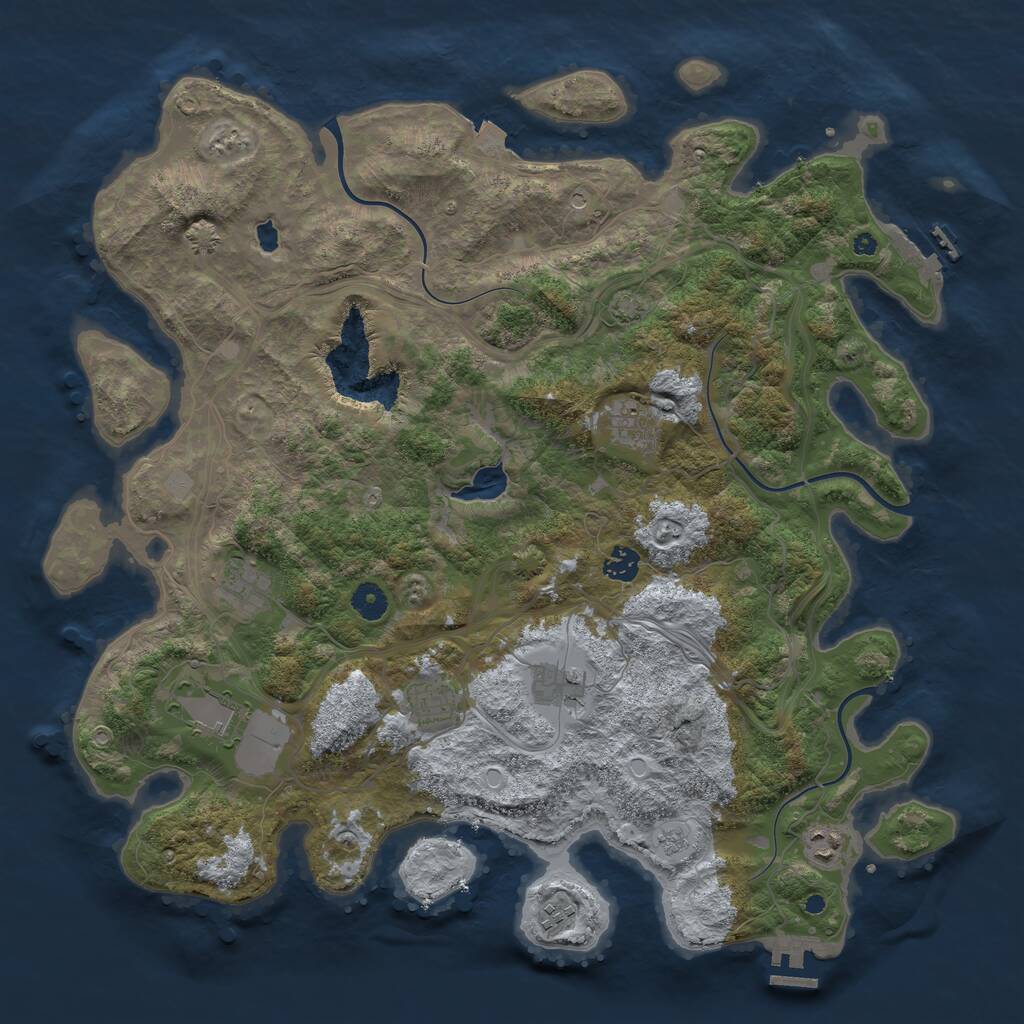 Rust Map: Procedural Map, Size: 4300, Seed: 670571565, 14 Monuments