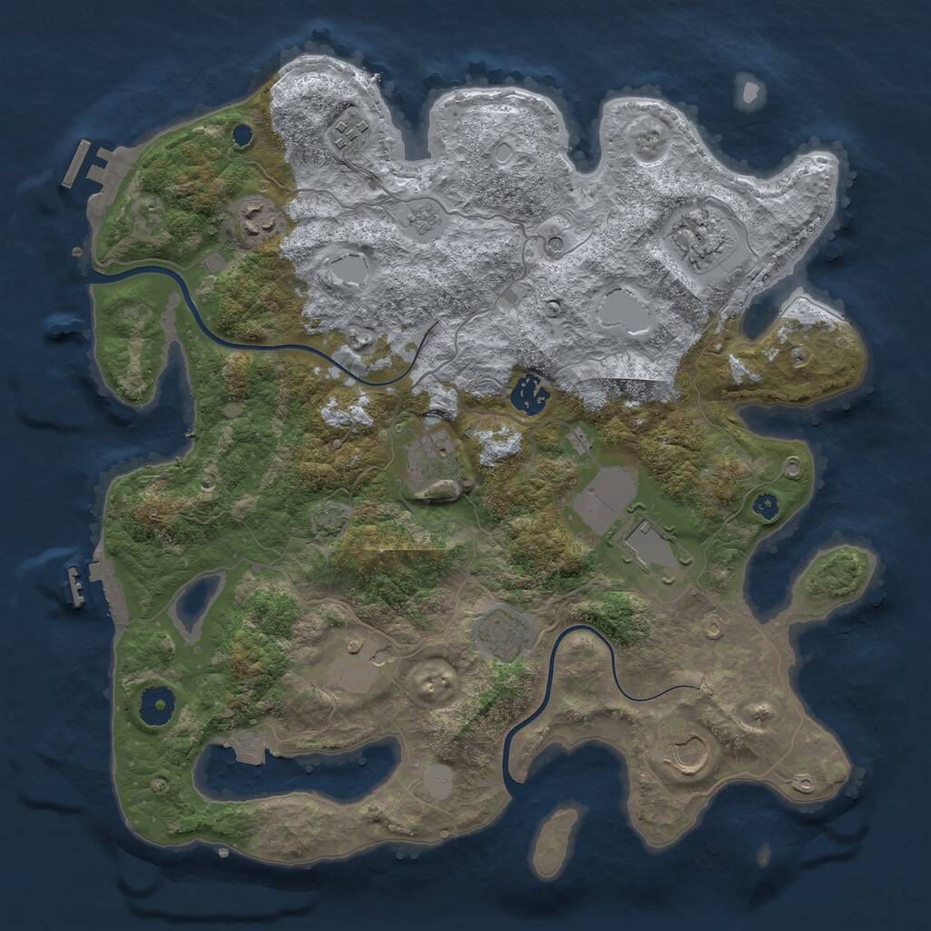 Rust Map: Procedural Map, Size: 3700, Seed: 1169514706, 15 Monuments