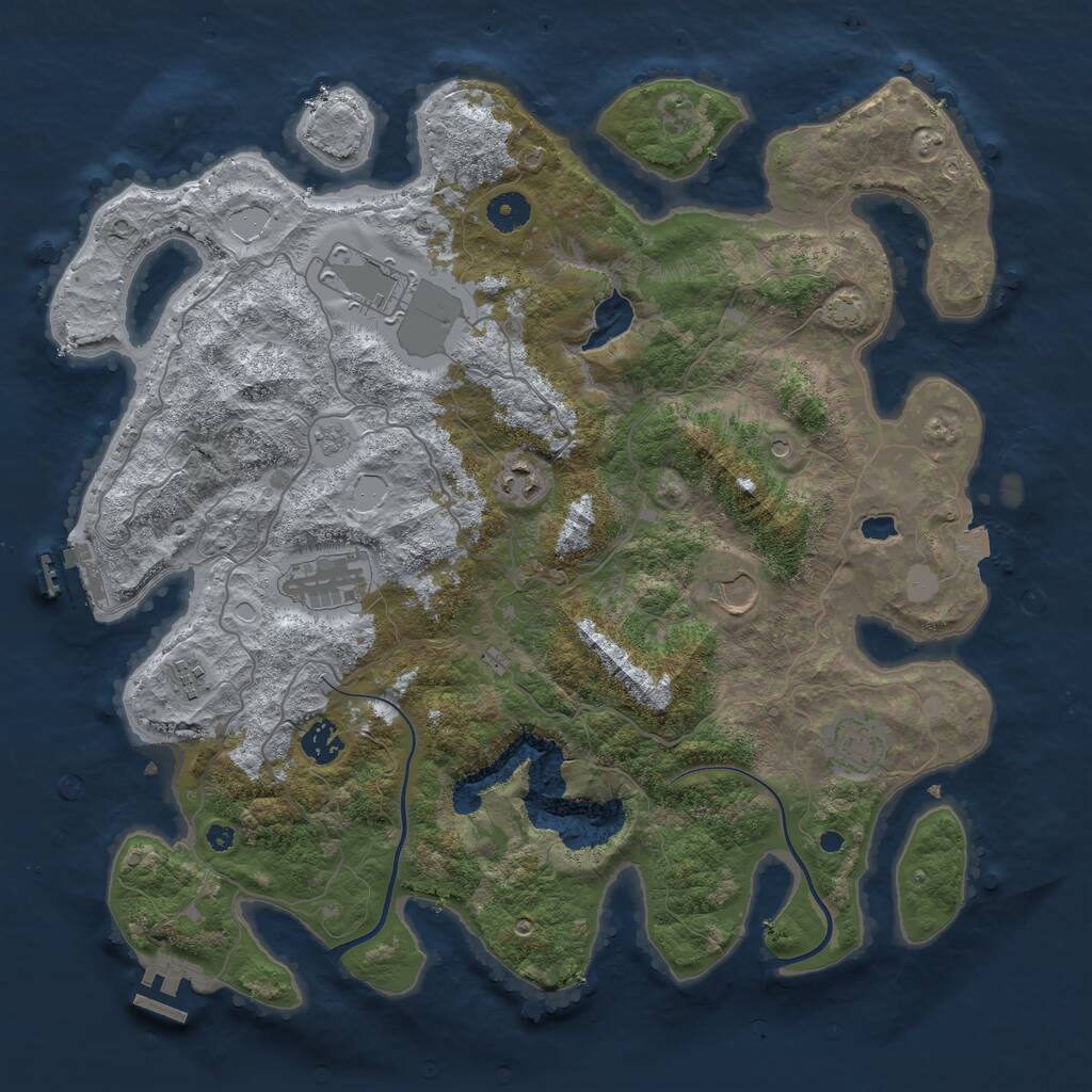 Rust Map: Procedural Map, Size: 4000, Seed: 123369699, 13 Monuments