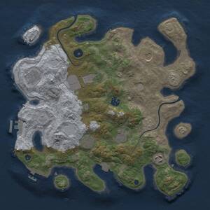 Thumbnail Rust Map: Procedural Map, Size: 3500, Seed: 27980, 14 Monuments