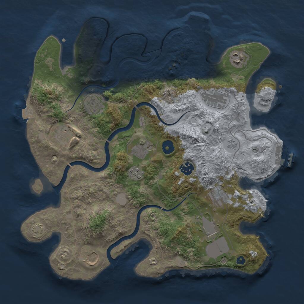 Rust Map: Procedural Map, Size: 3500, Seed: 1767992714, 16 Monuments