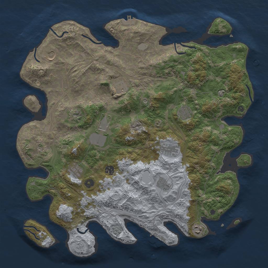 Rust Map: Procedural Map, Size: 4300, Seed: 6561, 20 Monuments