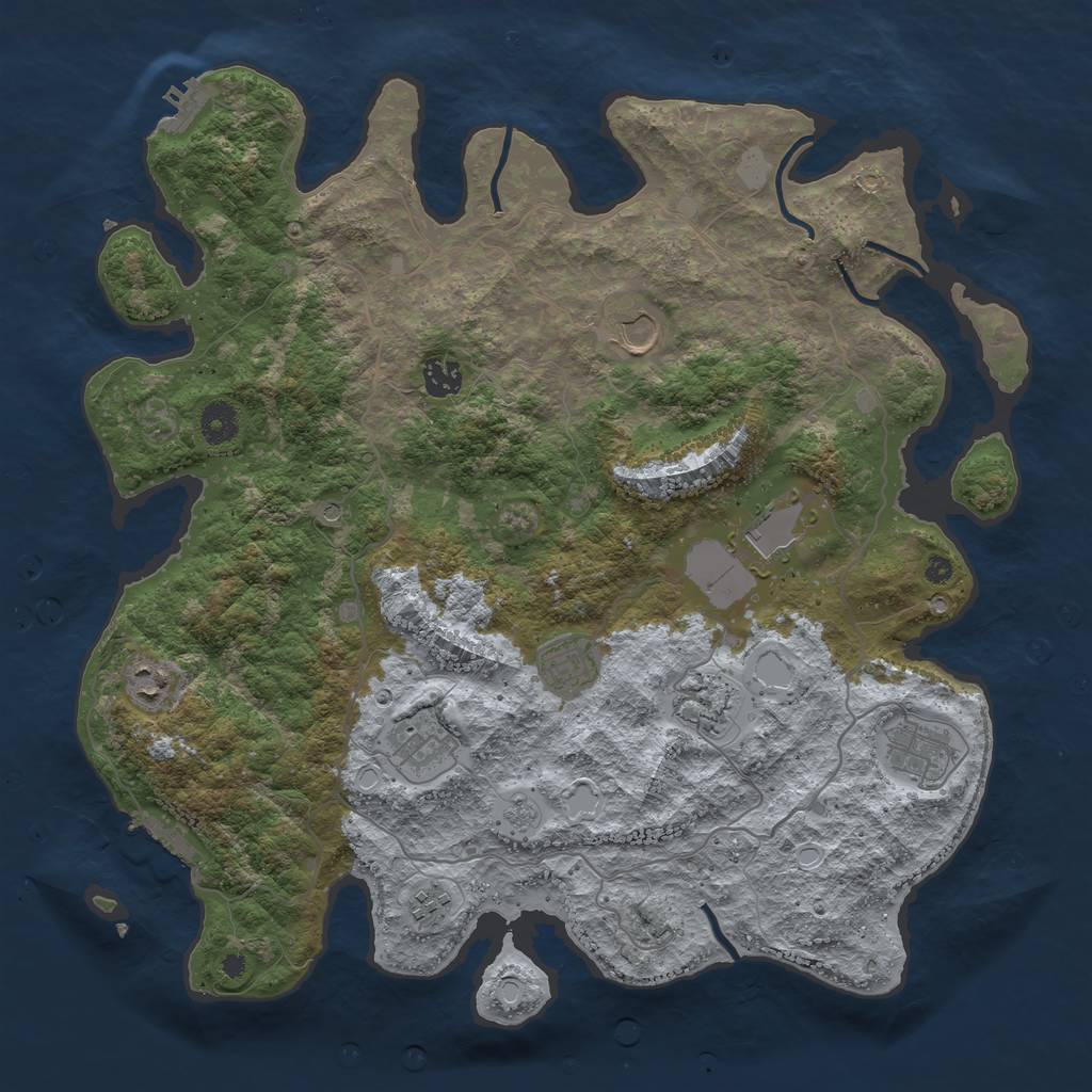 Rust Map: Procedural Map, Size: 4050, Seed: 50000, 18 Monuments