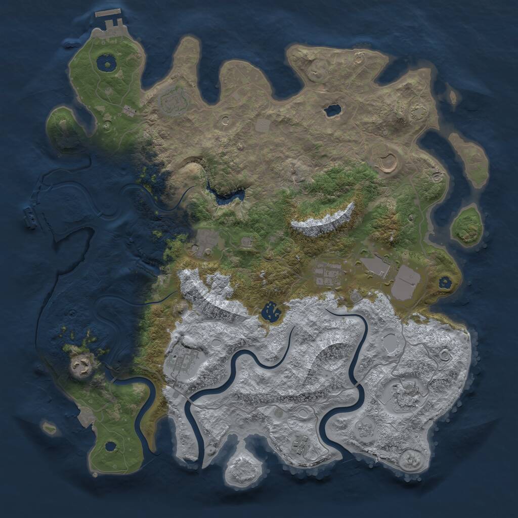 Rust Map: Procedural Map, Size: 4050, Seed: 50000, 16 Monuments