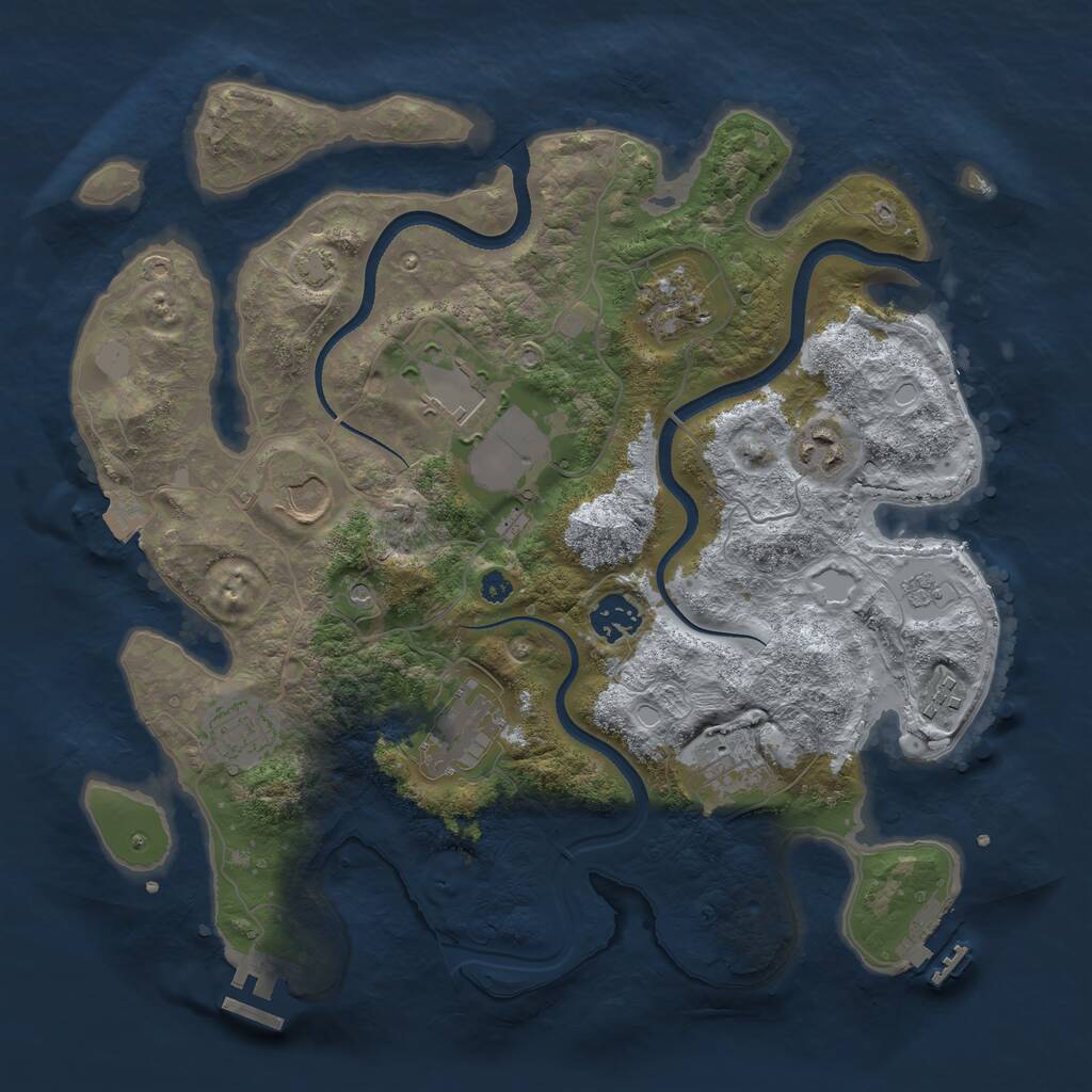 Rust Map: Procedural Map, Size: 3500, Seed: 1726585932, 15 Monuments