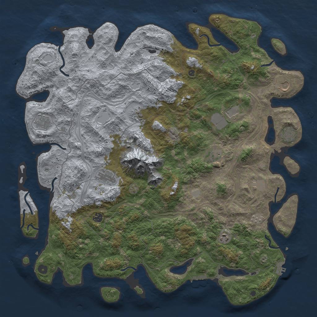 Rust Map: Procedural Map, Size: 5000, Seed: 103859080, 20 Monuments